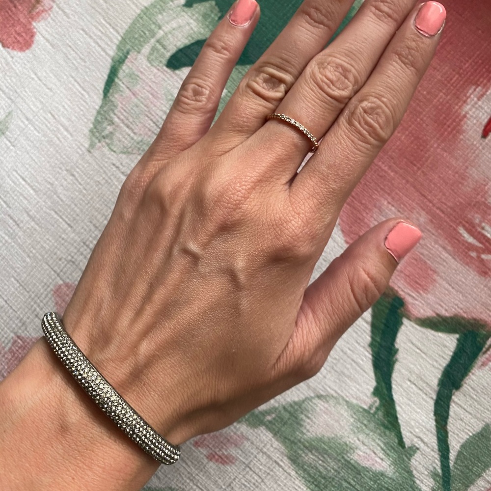 Nadri Dark Silver and Pave Cubic Zirconia Bangle